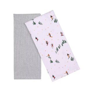100% Cotton St. Nicholas Square 2-Pack Skiers Yarn Dye Towel Set